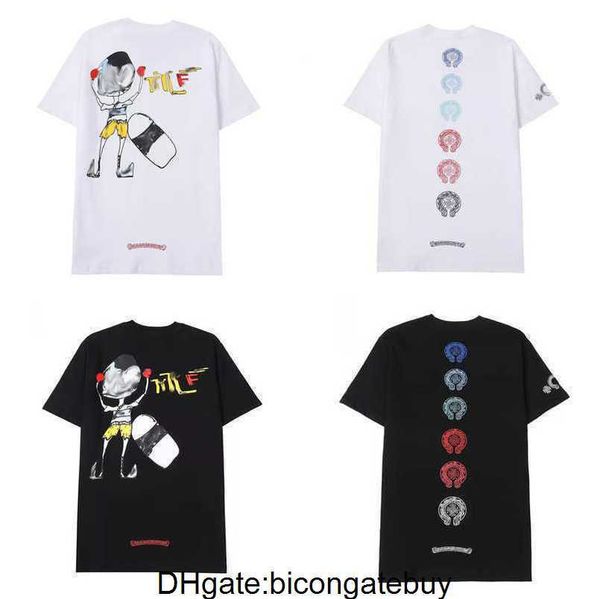 

men's fashion luxury t shirt brand tees men women sanskrit letter short sleeve horseshoe couple t-shirts designer polos tshirts cross, White;black