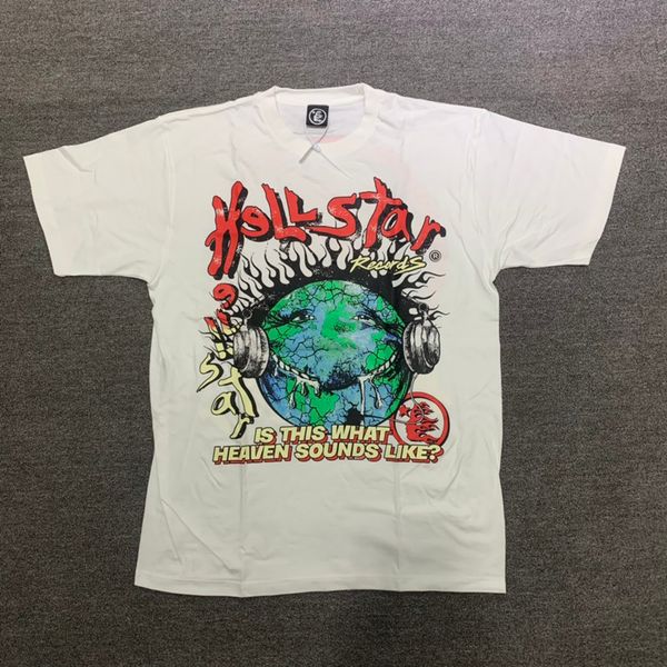 

usa 23ss summer men cotton tee earth vintage print t shirt hip hop street casual short sleeve tshirt, Black;brown
