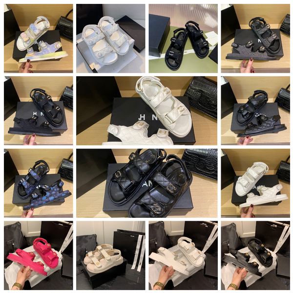 

shoes sandals crystal calf leather quilted girls luxury dad slippers white black mules slides beach buckle strap flats hook&loop sheepskin l