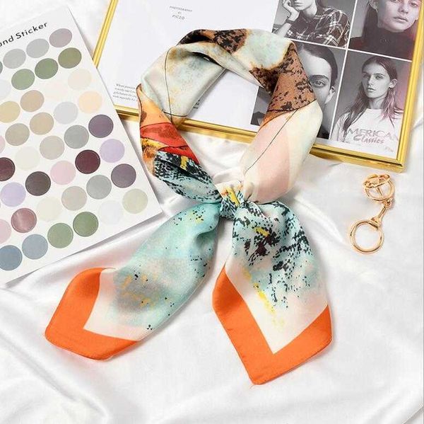

sarongs new 70x70cm women multifunction polyester silk scarf lovely dogs printed satin small square wraps scarves shawl animal shawls p23040, Blue;gray