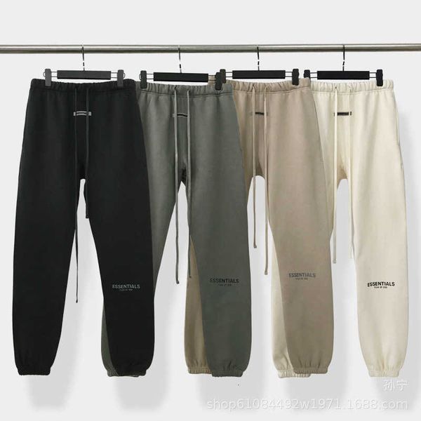 

Fashion ESS Designer short pants Fog feel of God double thread essentials reflective drawstring casual high street Plush, Apricot