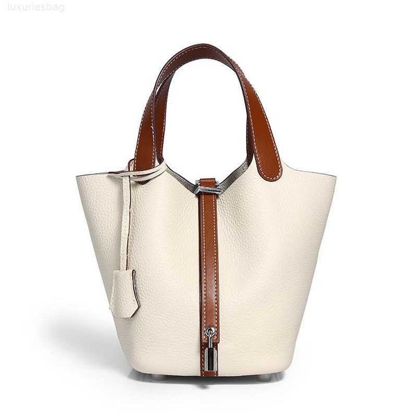 

designer luxury bag trendy assorted vegetable basket large capacity hand silk towel bucket women's leather handbaggjzml27d picotin