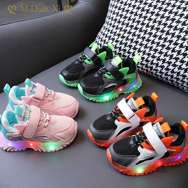 

athletic outdoor size 21-30 kids shoes baby glowing sneakers breathable and wear-resistant children casual shoes children's sneakers bo, Black