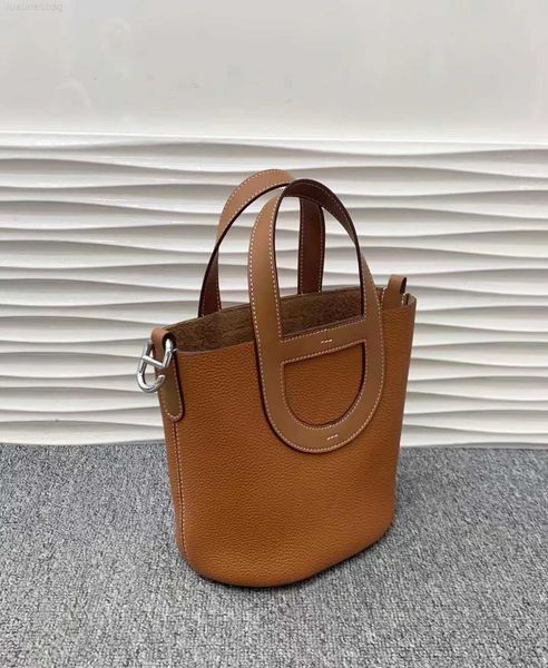 

designer luxury women's cowhide pig nose vegetable basket fashion commuter handbag large capacity bucket bag42rfi7my picotin