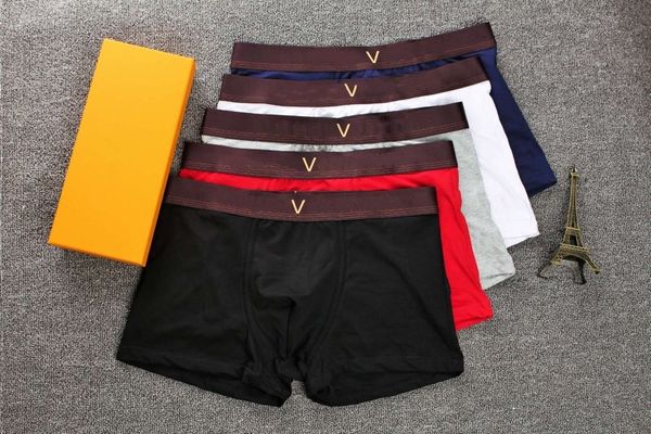 

designers brand mens boxer men underpants brief for man underpant underwear male boxers cotton underwears shorts 3pieces come with box, Black;white