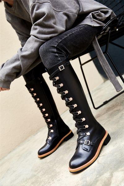 

flat boots over the knee boots gray women's boots high boots, Black