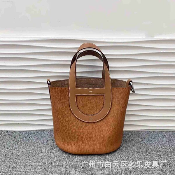 

h bag designer luxury bucket layer togo cowhide pig nose vegetable basket women's genuine leather premium feel handbag crossbody bagjdg