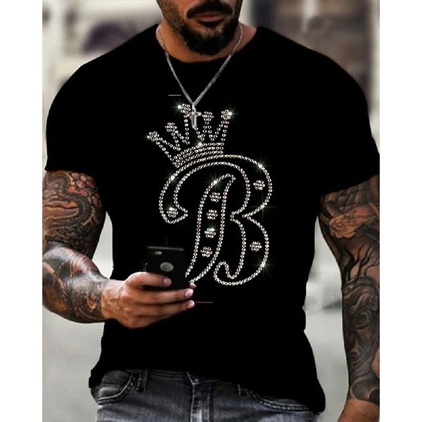 

men's tshirts quality fashion casual moto biker short sleeve crown drill men clothing tee oneck tshirt y2k 230403, White;black