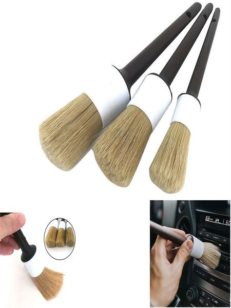 

3pcs car detailing brush detail for cleaning wheels engine emblems air vents set
