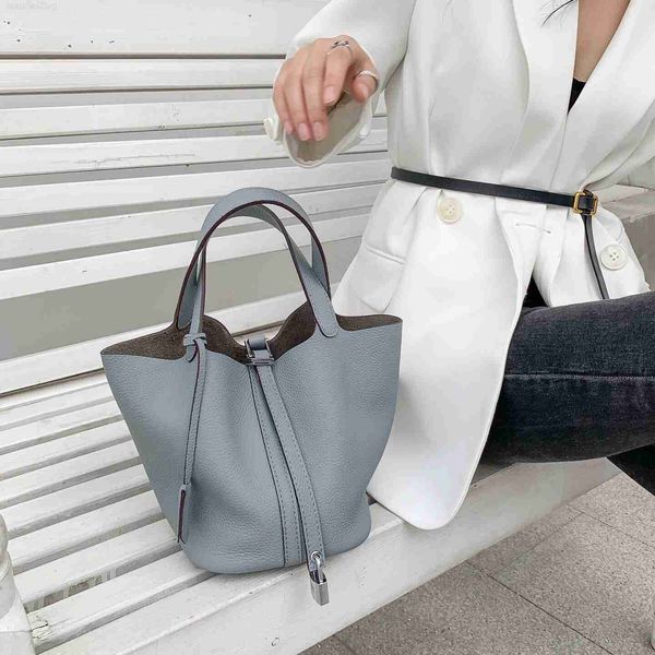

designer luxury bag togo layer cowhide color matching vegetable basket simple and versatile portable bucket bag0ereyuxb picotin