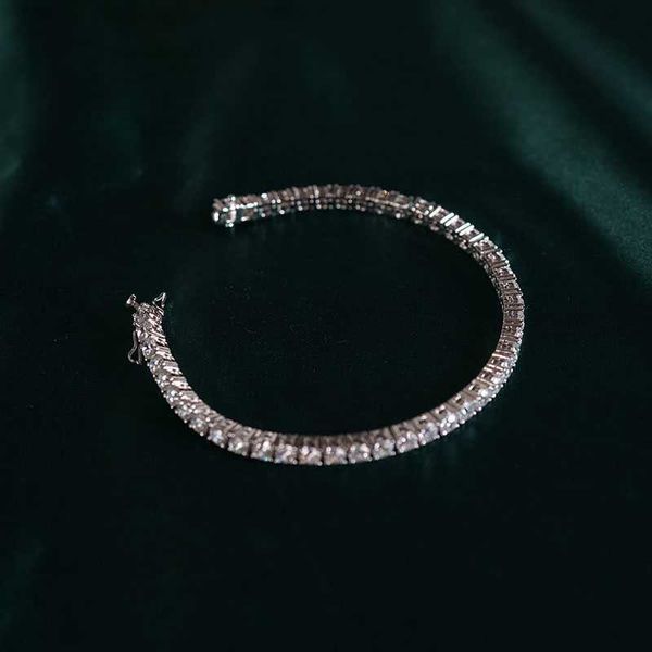 

new tennis fashion luxury jewelry 925 sterling silver bracelets bangles for women, Golden;silver