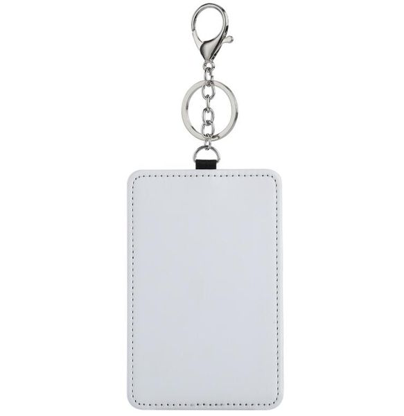 

10pcs bag parts sublimation diy blank white pu bus card holder with keychain, Black