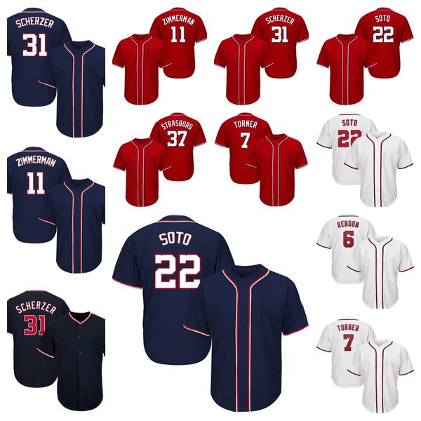 

custom jersey 22 juan soto 11 zimmerman 7 turner baseball jerseys, Blue;black