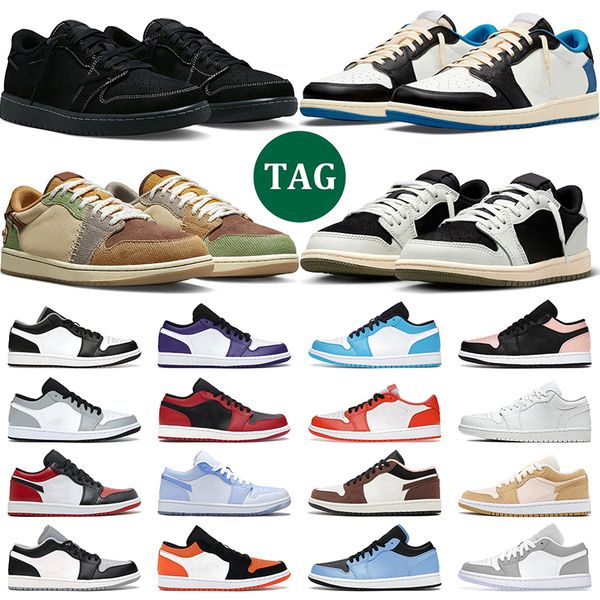 

jumpman 1 low basketball shoes sail black men women 1s lows og olive reverse mocha ice blue unc mystic green wolf grey mens trainer, White;red