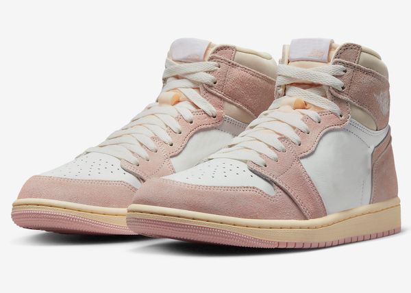 

shoes 1 high og wmns washed pink atmosphere/white-muslin-sail sneakers fd2596-600