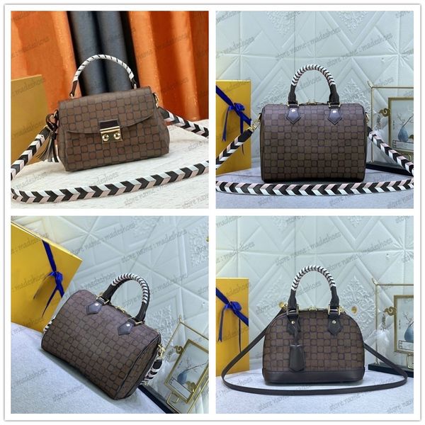 

m40460 m40450 m41581 woven handle bag alma bb designer handle bag speedy 25 braided monograms canvas leahter adjustable shoulder strap check