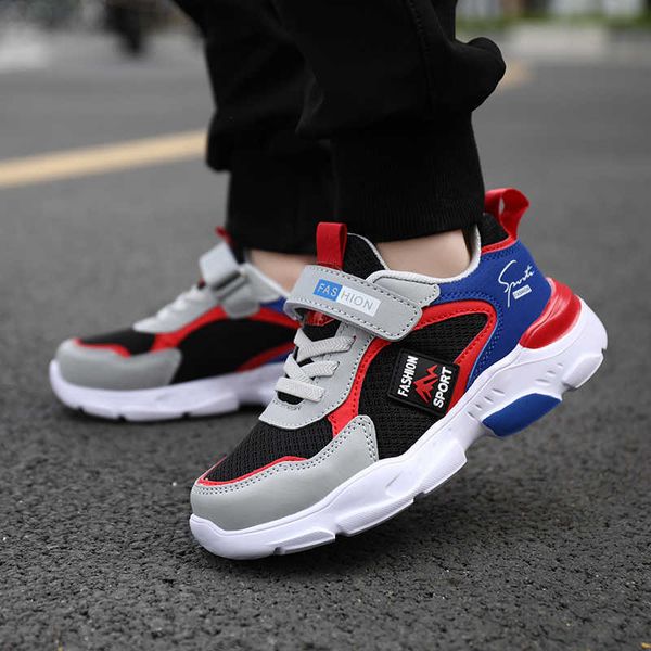 

athletic outdoor children shoes boys sneakers sport shoes child rubber leisure trainers casual kids sneakers 2021 brand spring summer sneake, Black