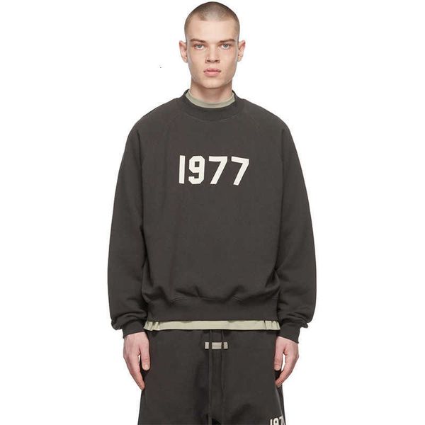 

Fashion Ess Designer Hoody hoodie 1977 Round Neck Couple Sweater, Black