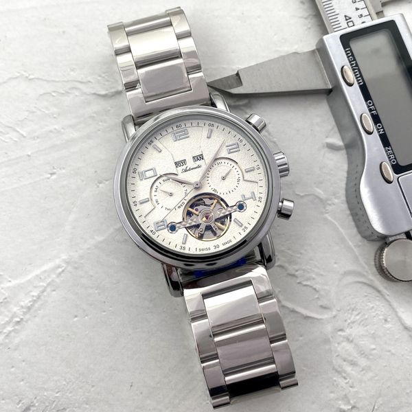 

quality men patekity designer swiss mechanical watch mens automatic business wristwatches luxury chronograph sapphire timepieces brand watch, Slivery;golden