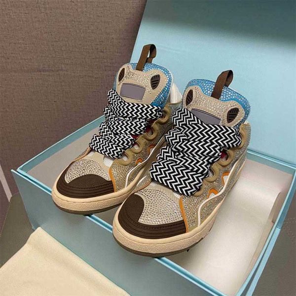 

designer mens women luxury casual shoes embossed leather curb sneakers classic calfskin stripe stretch cotton low rubber platform s, Black