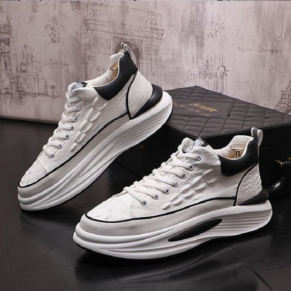 

2023 new men's shoes trend board shoes leisure shoes men's small white shoes height increasing shoes d2h12, Black