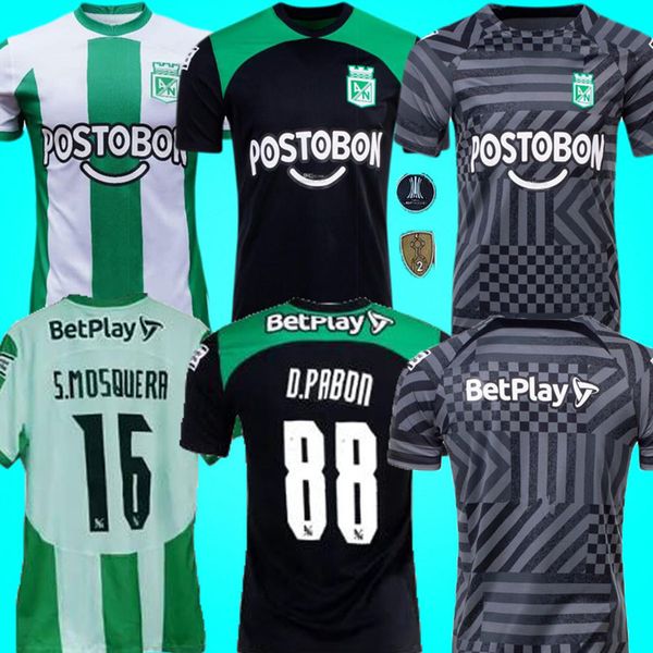 

2023 2024 atletico nacional soccer jerseys j.duque da costa medellin 23 24 d.pabon jarlan home away training men football shirts, Black;yellow