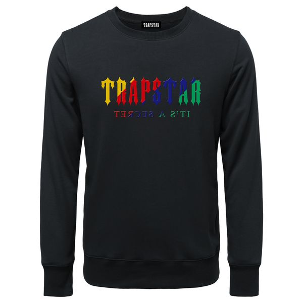 

tr apstar new men's sweatshirts classic casual fashion trend for men and women o-neck long-sleeved simple cotton pullover wy736, Black