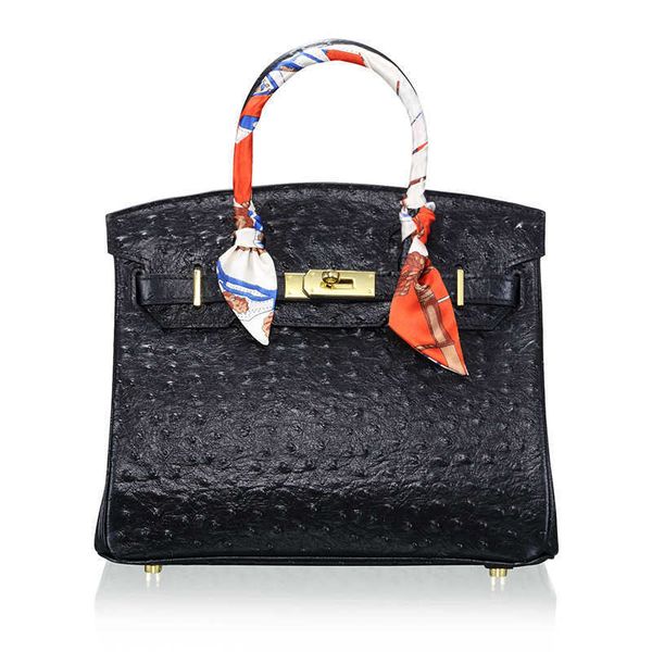 

tote h erme birkin ostrich skin women's bag large capacity leather soft leather high-grade feeling bag handbag women