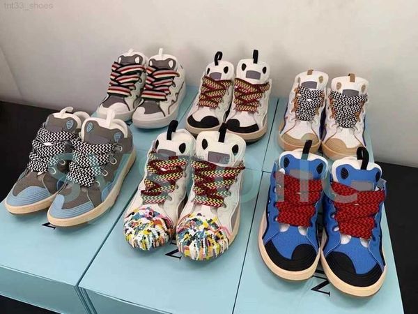 

dress shoes designer lanvins fashion men women outdoor shoe mens womens sneaker embossed suede leather curb sneakers rubber platform loafers, Black