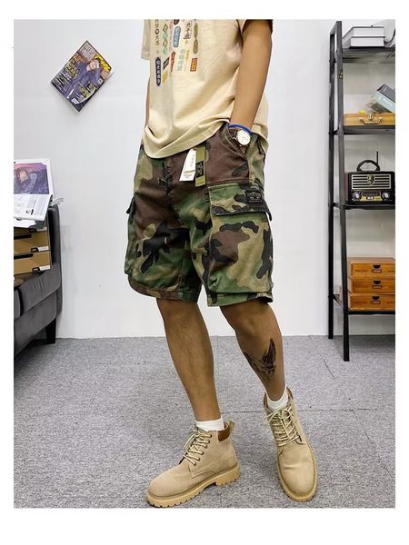 

men's shorts cargo mens summer cotton army tactical camouflage multipocket casual short pants loose military men 2023 230403, White;black