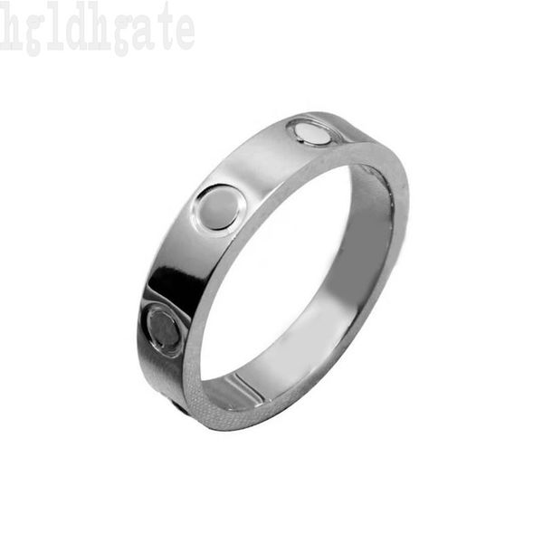 

stainless steel love ring wedding band promise rings moissanite valentines day present modern claccic solid color couple designer rings woma, Silver