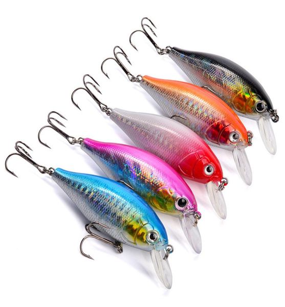 

chubby artificial crank fishing lure 13g 7cm shallow swimming rainbow painted laser rattlin bait small bass crankbaits9180779