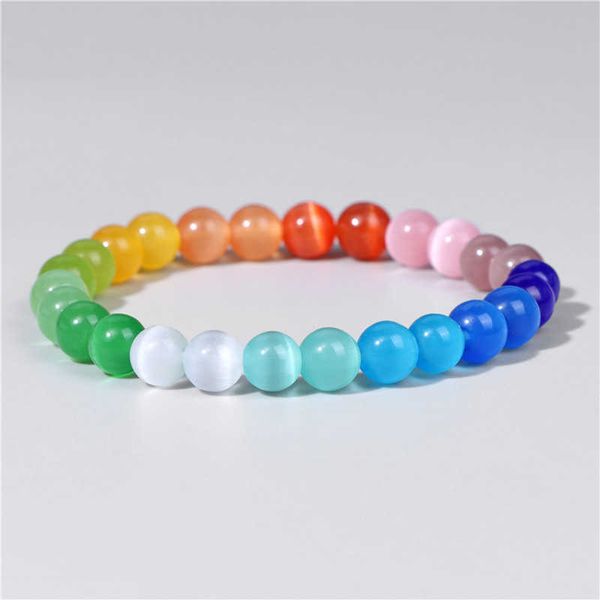 

charm bracelets 8mm cat eye stone beads bracelet fashion natural stone cute pink chromatic bead bracelet bangle for women jewelry gifts puls, Golden;silver