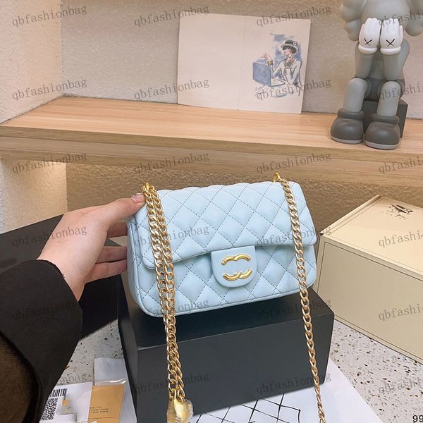 

designer bag shoulder bag women handbag candy color leather classic ringer quilted clamshell square bags adjustable love buckle gold chain m