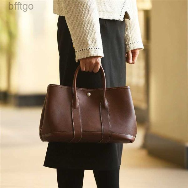 

herms's designer garden party bags for women handmade leather garden bag fashion first layer cowhide hand commuter simple versatile dur