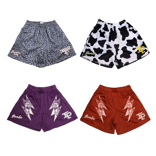 

mens shorts inaka double mesh men women classic gym couple shorts 230404, White;black