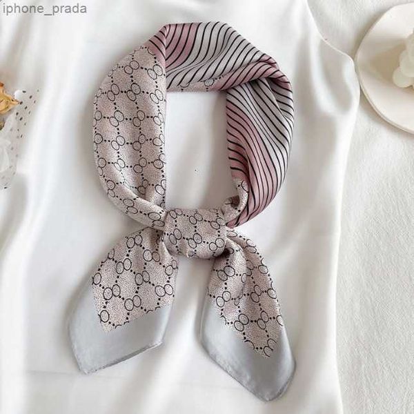 

wholesale 4style 70*70cm luxury designer grid letters scarves silk scarf headband for women fashion long handle bag shoulder luggage ribbon, Blue;gray