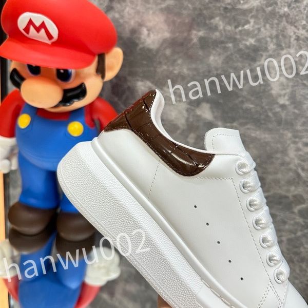 

breathable sports shoes designer women leather sneakers leather loafers platform sneakers casual printing shoe lace-up height increasing, Black