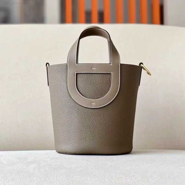 

designer luxury togo layer cowhide pig nose vegetable basket bucket handheld one shoulder crossbody leather women's bag tide picotin