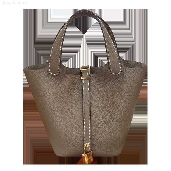 

designer luxury vegetable head layer cowhide bucket fashion hand mother's basket women's bag leatherrgiub9sc picotin