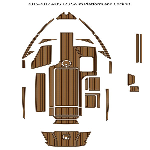 

2015-2017 axis t23 swim platform cockpit pad boat eva foam teak deck floor mat self backing ahesive seadek gatorstep style floor