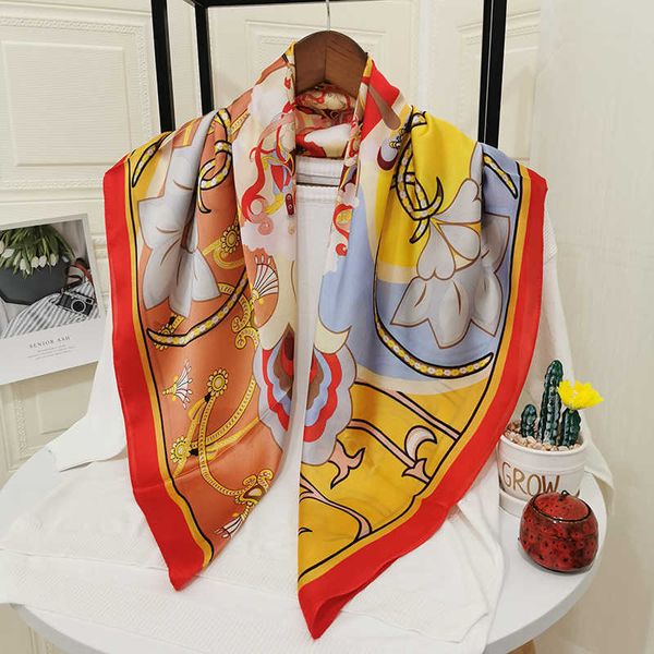 

sarongs new creative silk scarf female flying rebound pipa scarf decorative sunscreen scarf silk thin square scarf p230323, Blue;gray