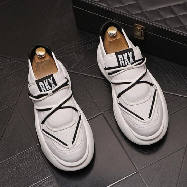 

shoes men's new thick sole raising leisure shoes comfortable sports shoes men's bread shoes d2h11, Black