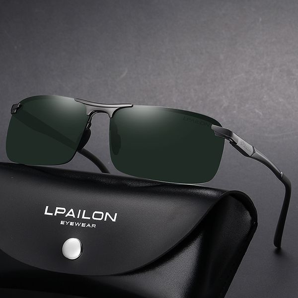

new police polarized sunglasses half frame flying sunglasses driving mirror outdoor toad mirrors glasses, sunscreen driving fishing l19046, White;black
