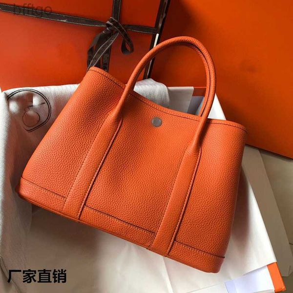 

herms's designer garden party bags for women 2023 new luxury original leather women's large capacity bucket one shoulder handheld