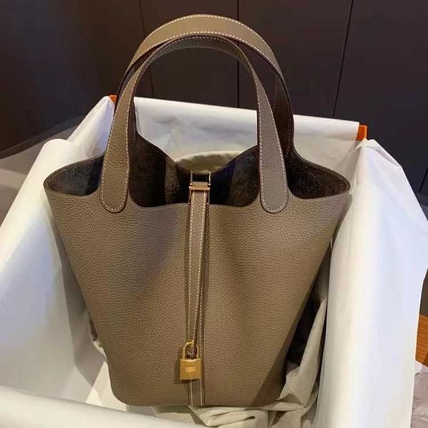 

designer luxury bag style vegetable basket bucket leather portable shoulder messenger bagdaa2bb7j picotin