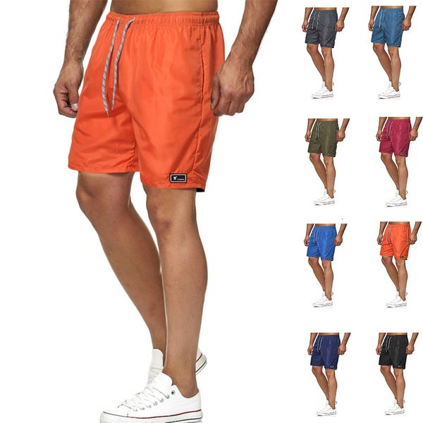 

mens shorts knee length quickdrying beach men sports solid color army green summer thin male casual 230404, White;black