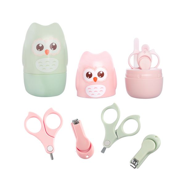 

nail care 4pcs baby trimmer clipper scissor file tweezer cartoon kits with owl box born infant safety manicure set 230404