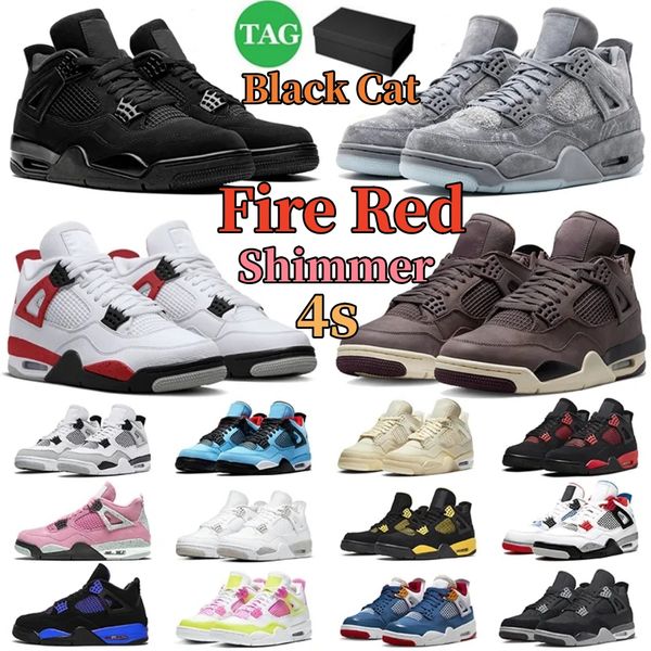 

2023 university blue 4 mens basketball shoes white oreo cool grey metallic purple black cat bred shimmer cactus jack infrared men women snea