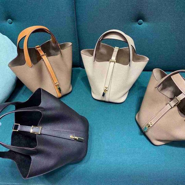 

designer luxury bag vegetable basket woven leather bucket simple and versatile portable women's bagboohjg4n picotin